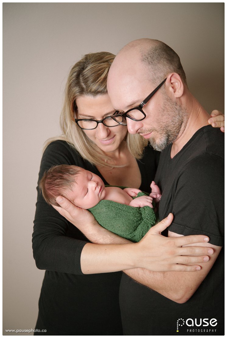 Family Portrait with Newborn Baby, Best Edmonton Baby and Family Photographer